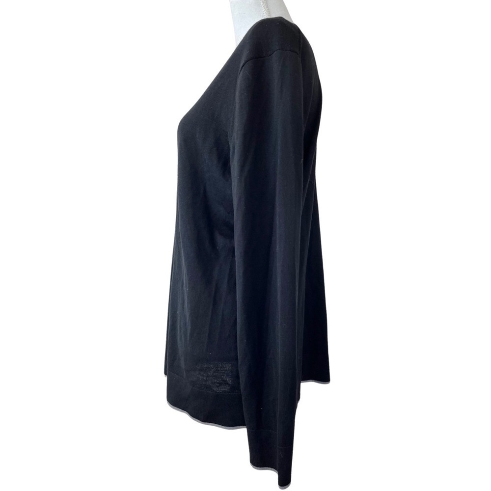 THEORY Men’s Merino Wool Crewneck Sweater Size‎ L Black Gray Pullover - Picture 2 of 8